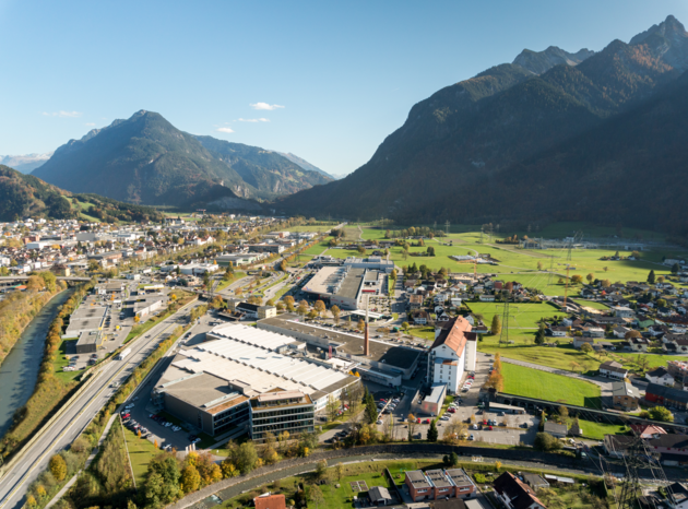 Aerial View Getzner Werkstoffe Bürs