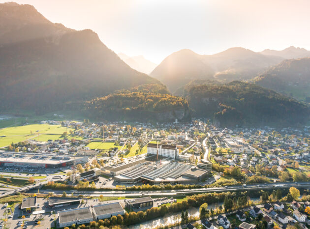 Aerial View Getzner Werkstoffe Bürs