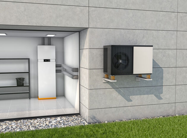 Illustration Decoupling of a heat pump (split heat pump)